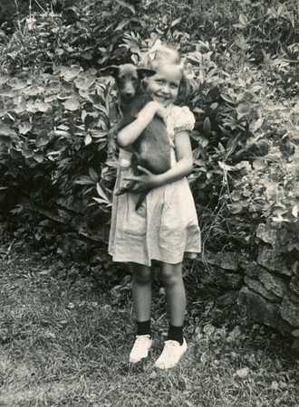 Vintage Girl and Puppy